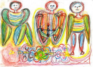 Pictură – Îngeri, Serafimi, Heruvimi, realizată de Cuviosul Gherontie