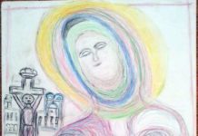 Pictură – Maica Domnului “Îndurerata”, realizată de Cuviosul Gherontie