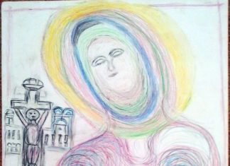 Pictură – Maica Domnului “Îndurerata”, realizată de Cuviosul Gherontie